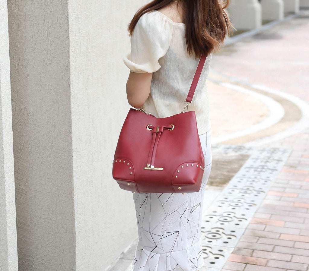 Callie Solid Bucket Bag with matching Wallet - Dressect