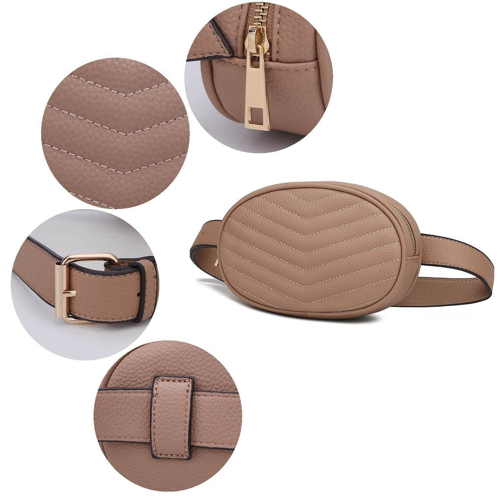 Fatima Quilted Chevron Women Belt Bag - Dressect