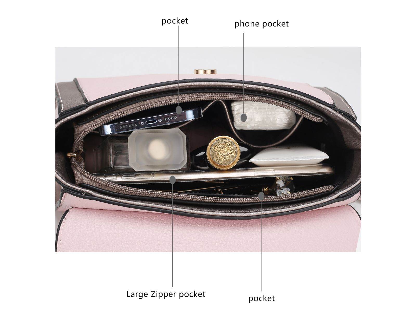Willa Color Block Vegan Leather Women Shoulder Bag - Dressect