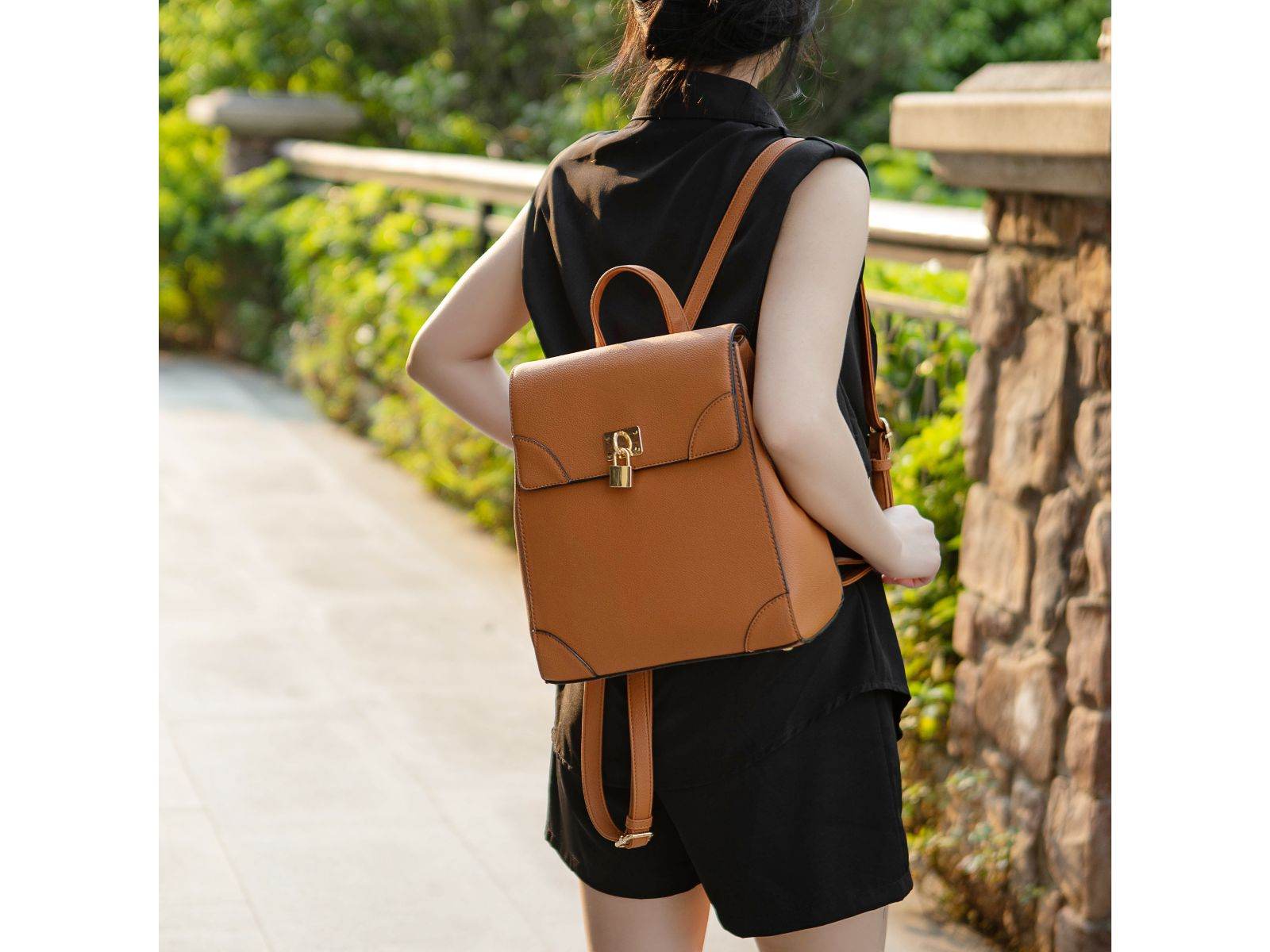 Sansa Vegan Leather Women Backpack - Dressect
