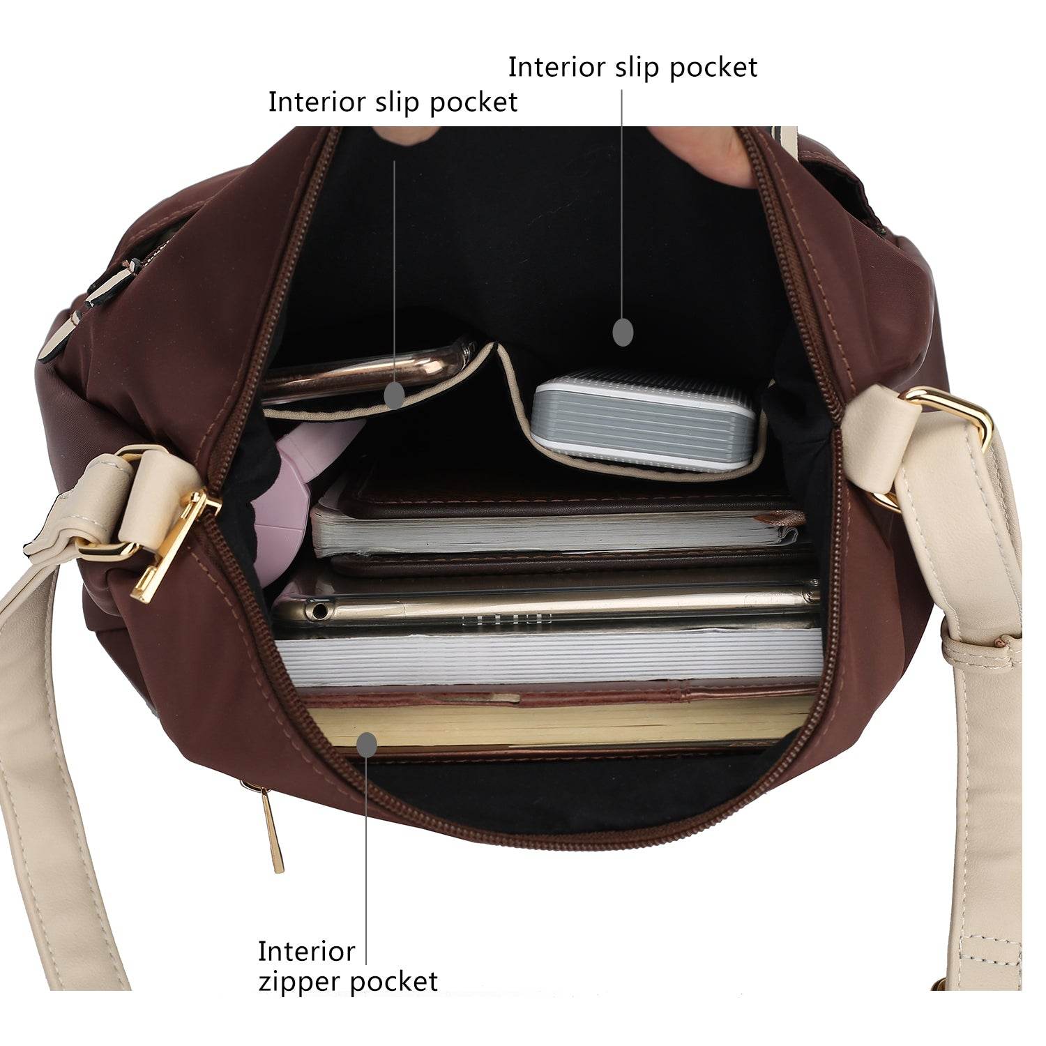 MKF Collection Serena Color-Block Nylon Women Shoulder Bag by Mia K - Dressect