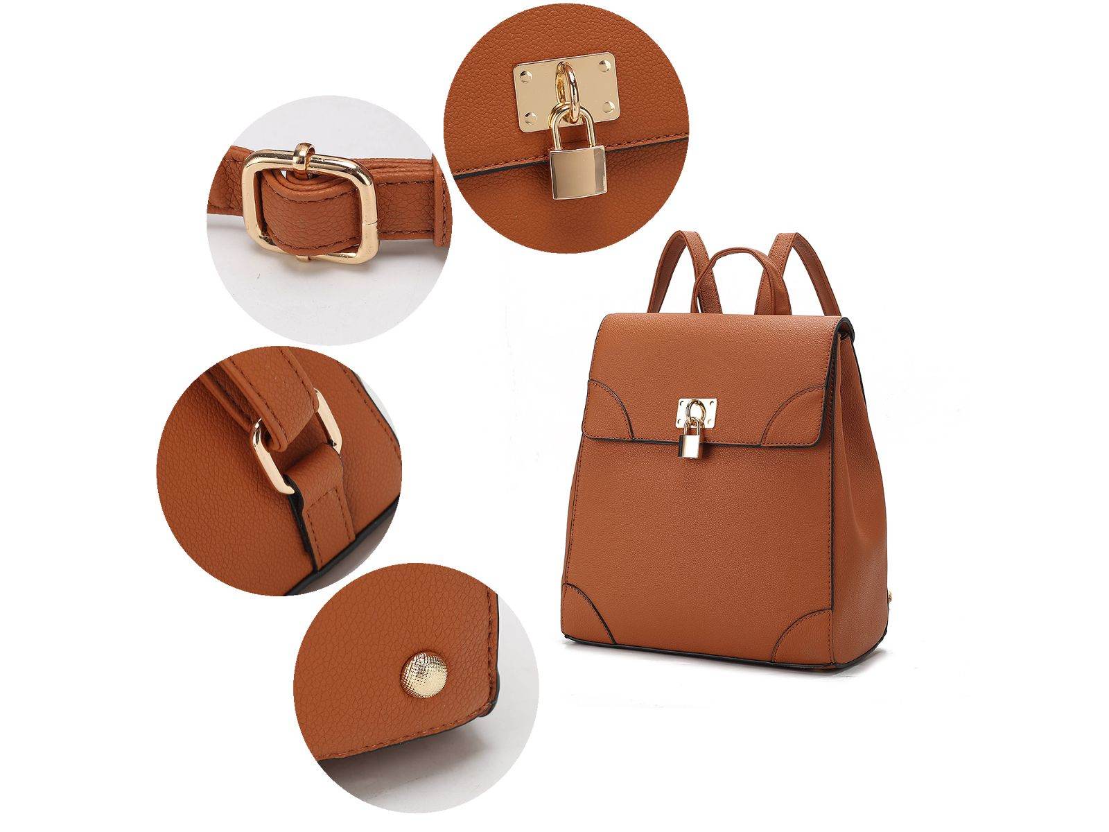 Sansa Vegan Leather Women Backpack - Dressect
