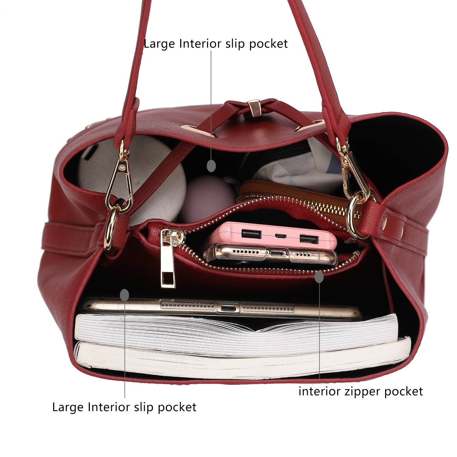 Callie Solid Bucket Bag with matching Wallet - Dressect